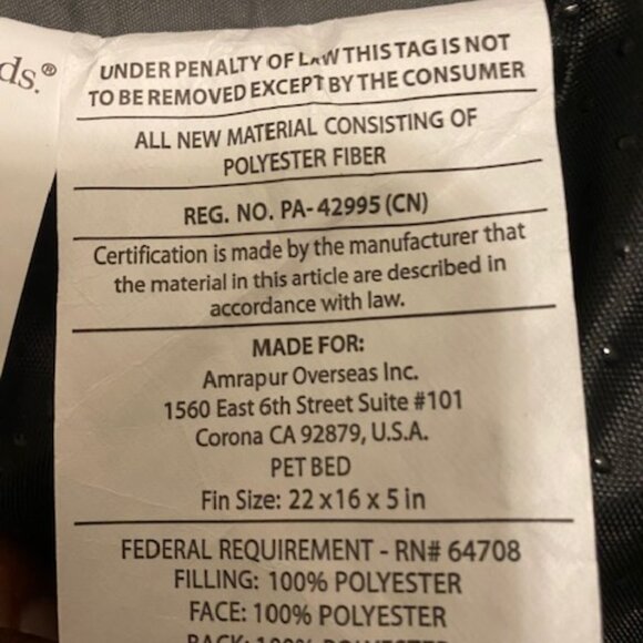 Modern Threads! Pet Bed COZY CUDDLER (22 in x 16 in x 5 in) - Picture 8 of 8